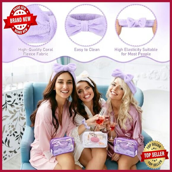 40pc Bridal Party Hair Accessory Set with Makeup Bag Scrunchies Clips